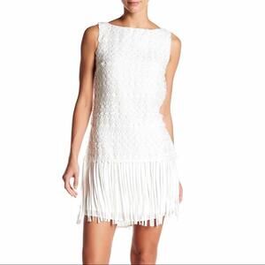 Sara Boo Off White Lace Fringe Mini Dress NWT Size XS